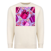 Sandshell valentines day gift box and cookie seamless pattern Premium Sweatshirt - BundleAndBundleShop