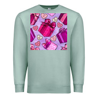 Seafoam valentines day gift box and cookie seamless pattern Premium Sweatshirt - BundleAndBundleShop