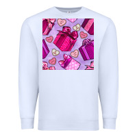 White valentines day gift box and cookie seamless pattern Premium Sweatshirt - BundleAndBundleShop