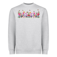 Heather Grey wild flowers Heavyweight Sweatshirt - TumblerDesignByShophia