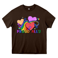 Chocolate Brown proud ally Heavy Core Tee - MaliasSmallBusiness