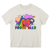Cream proud ally Heavy Core Tee - MaliasSmallBusiness