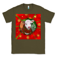 Army Green christmas hereford calf Classic Tee - LillyAllenDesigns