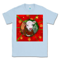 Dusty Blue christmas hereford calf Classic Tee - LillyAllenDesigns