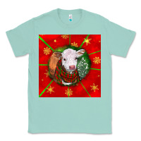 Seafoam christmas hereford calf Classic Tee - LillyAllenDesigns
