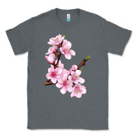 Charcoal Heather Peach Blossom Illustrations Classic Tee - LillyAllenDesigns