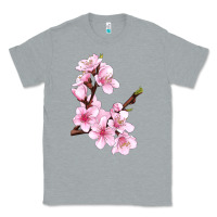 Heather Grey Peach Blossom Illustrations Classic Tee - LillyAllenDesigns