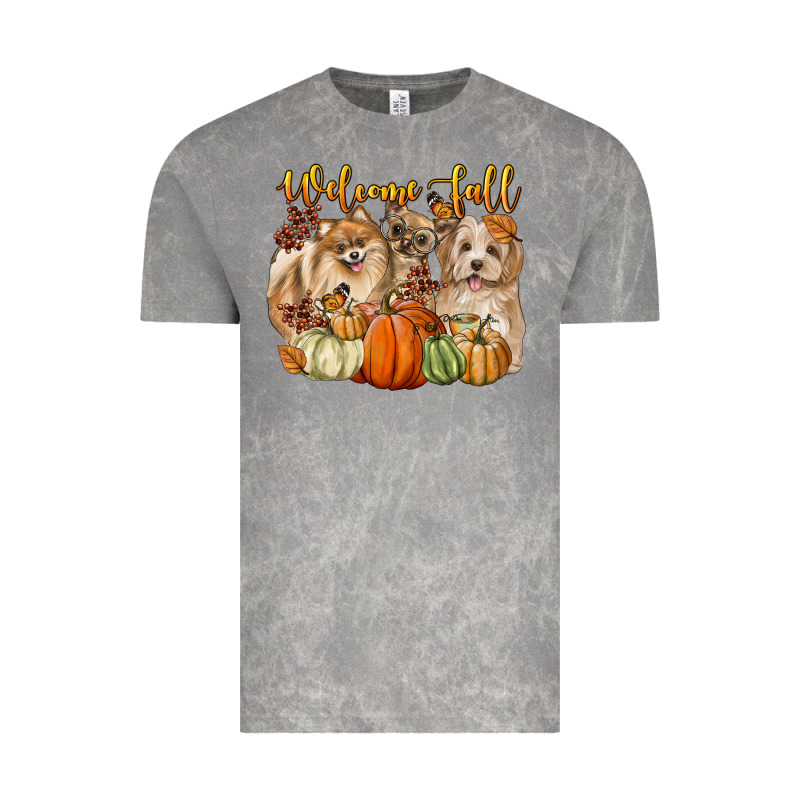 Welcome Fall With Dogs Vintage Tee by LillyAllenDesigns | Teevron