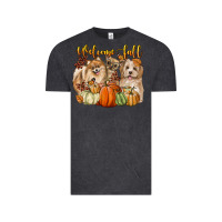 Vintage Black welcome fall with dogs Vintage Tee - LillyAllenDesigns