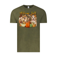Vintage Olive welcome fall with dogs Vintage Tee - LillyAllenDesigns