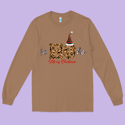 Ho Ho Ho Merry Christmas Long Sleeve Tee Designed By Bettercallsaul