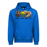 Cobalt Peace Love Red Fox Urban Hoodie - LillyAllenDesigns