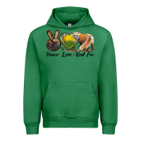 Emerald Peace Love Red Fox Urban Hoodie - LillyAllenDesigns