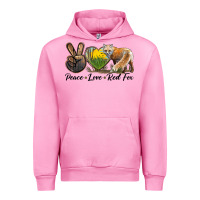 Fuchsia Pink Peace Love Red Fox Urban Hoodie - LillyAllenDesigns