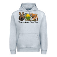 Heather Grey Peace Love Red Fox Urban Hoodie - LillyAllenDesigns