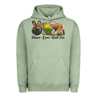 Pigment Oil Green Peace Love Red Fox Urban Hoodie - LillyAllenDesigns