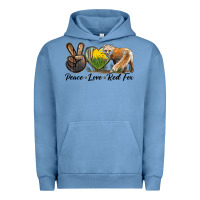 Pigment Pebble Blue Peace Love Red Fox Urban Hoodie - LillyAllenDesigns