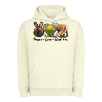 Pigment Pistachio Peace Love Red Fox Urban Hoodie - LillyAllenDesigns