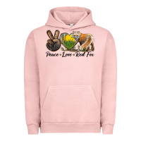 Pigment Salmon Peace Love Red Fox Urban Hoodie - LillyAllenDesigns
