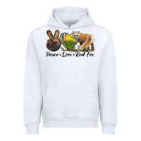 White Peace Love Red Fox Urban Hoodie - LillyAllenDesigns
