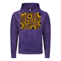 Cloud Purple leopard sunflowers background Vintage Hoodie - RanaPortraitStore