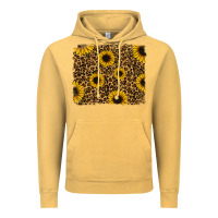 Leopard Sunflowers Background Vintage Hoodie | Teevron