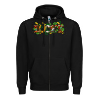 Black St. Patrick's Western lucky and shamrocks Zipper Hoodie - OliviaCreatesArt