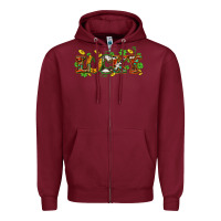 Burgundy St. Patrick's Western lucky and shamrocks Zipper Hoodie - OliviaCreatesArt
