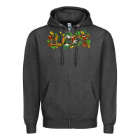 Charcoal Heather St. Patrick's Western lucky and shamrocks Zipper Hoodie - OliviaCreatesArt