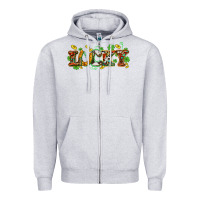 Heather Grey St. Patrick's Western lucky and shamrocks Zipper Hoodie - OliviaCreatesArt