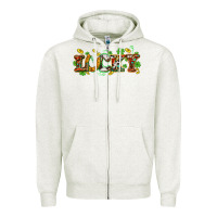 Oatmeal Heather St. Patrick's Western lucky and shamrocks Zipper Hoodie - OliviaCreatesArt