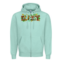 Seafoam St. Patrick's Western lucky and shamrocks Zipper Hoodie - OliviaCreatesArt