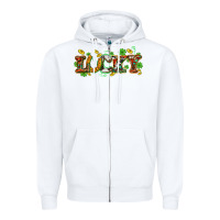 White St. Patrick's Western lucky and shamrocks Zipper Hoodie - OliviaCreatesArt