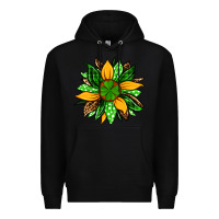 Black St. Patrick's sunflower Premium Hoodie - OliviaCreatesArt