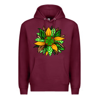 Burgundy St. Patrick's sunflower Premium Hoodie - OliviaCreatesArt