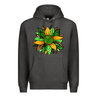 Charcoal Heather St. Patrick's sunflower Premium Hoodie - OliviaCreatesArt