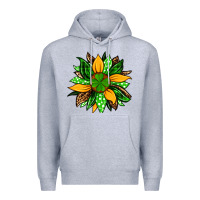 Heather Grey St. Patrick's sunflower Premium Hoodie - OliviaCreatesArt