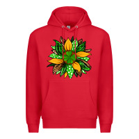 Red St. Patrick's sunflower Premium Hoodie - OliviaCreatesArt
