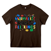 Chocolate Brown normalize minds of all kinds Heavy Core Tee - MaliasSmallBusiness