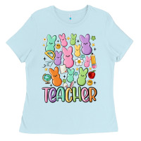 Baby Blue teacher bunny's Ladies Tee - MaliasSmallBusiness