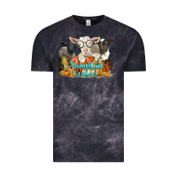 Cloud Black pumpkin season with baby sheeps and goat Vintage Tee - LillyAllenDesigns