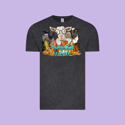 Pumpkin Season With Baby Sheeps And Goat Vintage Tee Designed By Lillyallendesigns