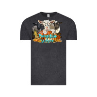 Vintage Black pumpkin season with baby sheeps and goat Vintage Tee - LillyAllenDesigns
