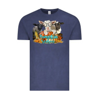 Vintage Denim pumpkin season with baby sheeps and goat Vintage Tee - LillyAllenDesigns