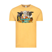 Vintage Mustard pumpkin season with baby sheeps and goat Vintage Tee - LillyAllenDesigns