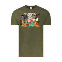 Vintage Olive pumpkin season with baby sheeps and goat Vintage Tee - LillyAllenDesigns