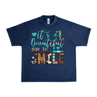Navy it’s a beautiful day to smile Urban Heavy Tee - JahusDesignShop