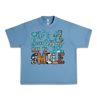 Pebble Blue it’s a beautiful day to smile Urban Heavy Tee - JahusDesignShop