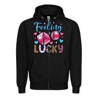 Black feeling lucky valentine's day olivia Zipper Hoodie - OliviaCreatesArt