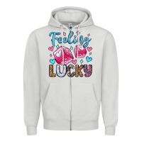 Dove Grey feeling lucky valentine's day olivia Zipper Hoodie - OliviaCreatesArt